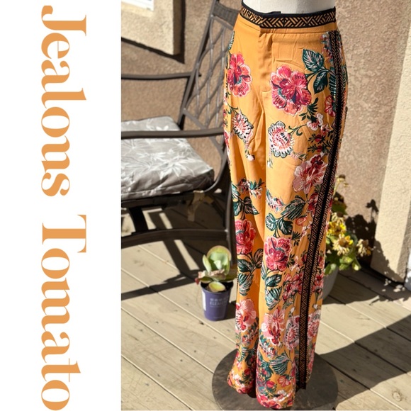 Jealous Tomato Floral Print Wide Leg Pants - Picture 4 of 17